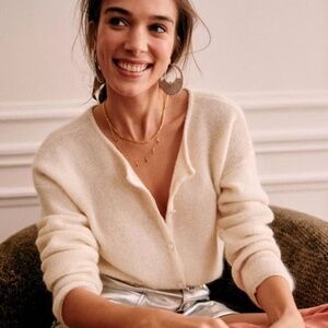 2019 Sezane Gaspard Cardigan Ecru Size XS